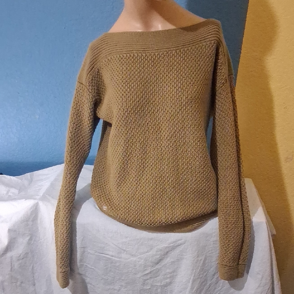 Lauren Ralph Lauren Tan Off-Shoulder Sweater